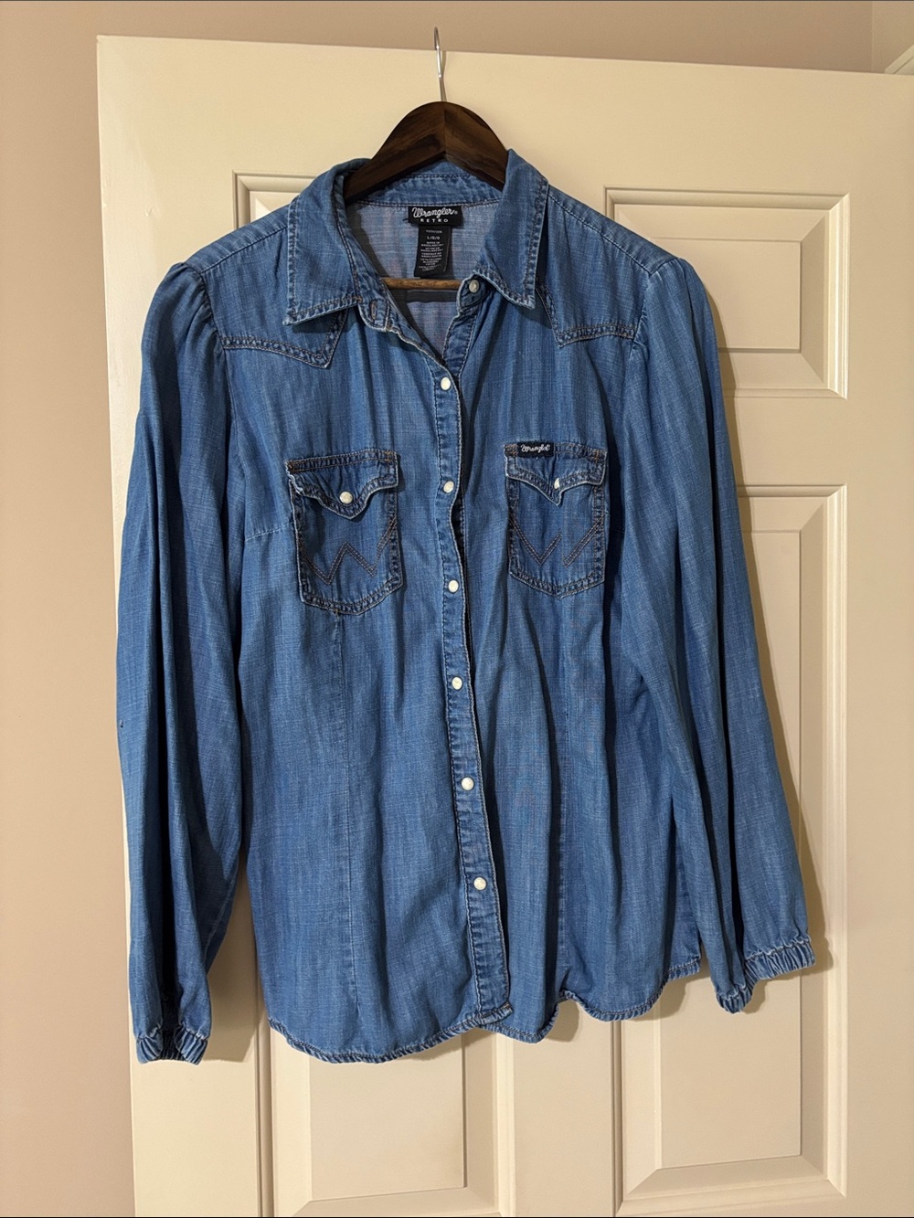 Wrangler Blue Denim Western Shirt
